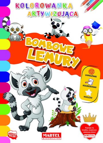 Kolorowanka aktywizująca z naklejkami. Bombowe lemury