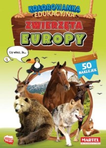 Kolorowanka edukacyjna. Zwierzęta Europy (50 naklejek).