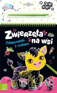 Zwierzęta na wsi. Zdrapywanka z rysikiem.