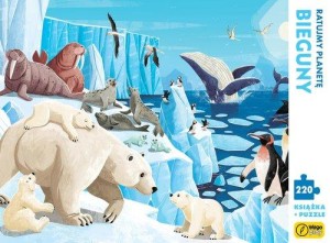 Książka i puzzle. Ratujmy planetę. Bieguny (220 elementów)