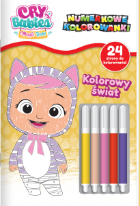 Cry babies. Numerkowe kolorowanki. Kolorowy świat (w środku naklejki) +flamastry
