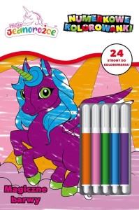 Moje Jednorożce Numerkowe kolorowanki 2. Magiczne barwy  (+ flamastry)