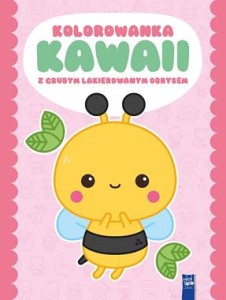 Kolorowanka Kawaii z grubym lakierowanym obrysem. Pszczoła